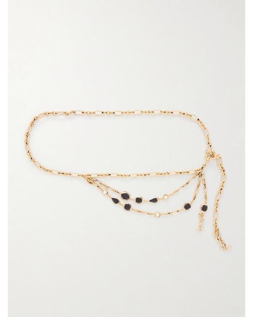 Saint Laurent Natural Tone And Resin Belt