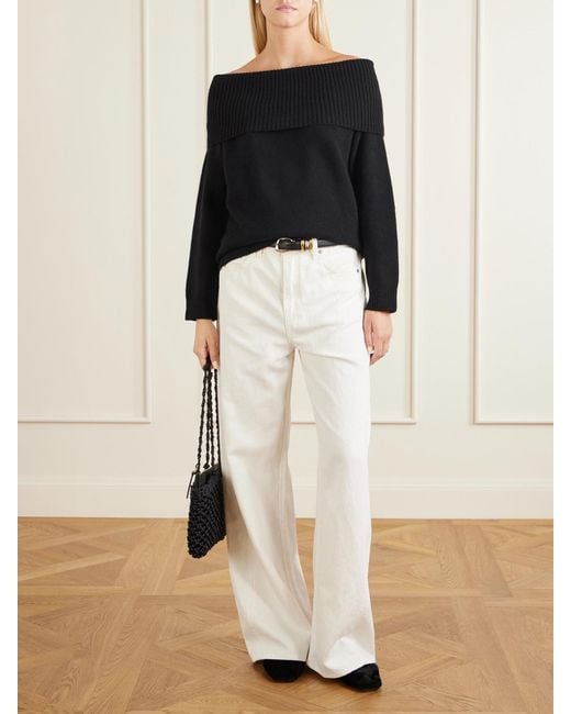 Loulou de Saison Black Sibyl Turtleneck Cashmere-Blend Sweater