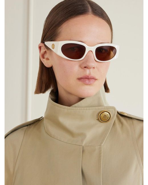 Céline White Journey Round-Frame Acetate Sunglasses