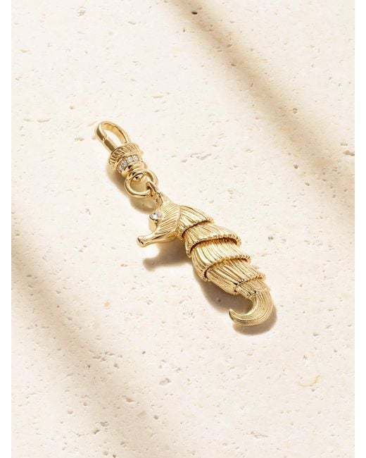 Lucy Delius Natural Pot-Belly Seahorse 14-Karat Diamond Pendant