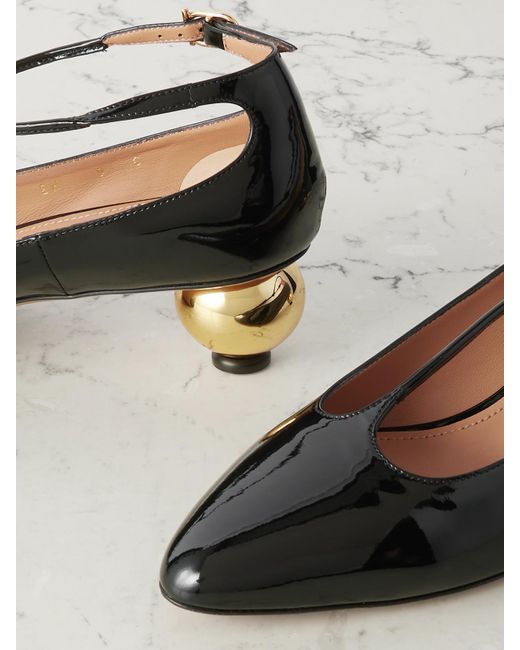 Ferragamo Black Tania Mary-Jane-Pumps Aus Lackleder