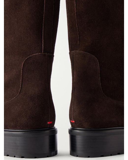 Aeyde Black Henry 45 Suede Knee Boots