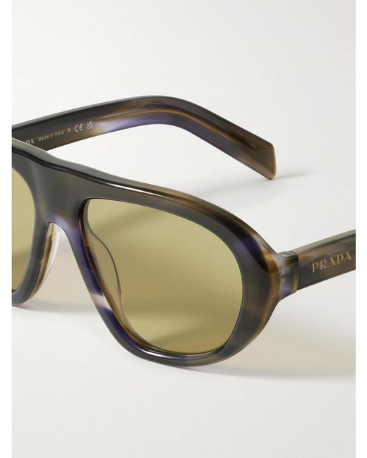 Prada Green Oversized Aviator-Style Acetate Sunglasses