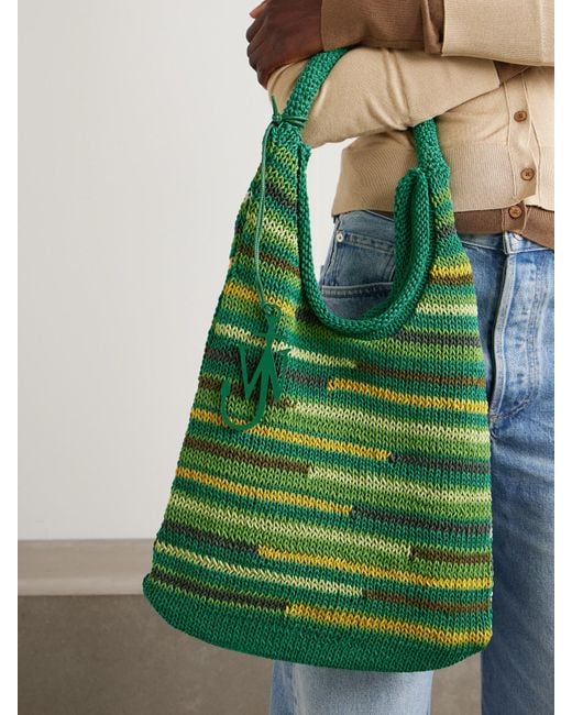 J.W. Anderson Green Tote Aus Gestreifter Baumwolle