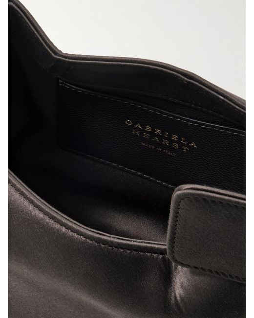 Gabriela Hearst Black Soft Demi Satin Clutch