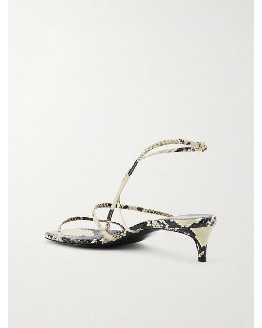 Khaite Natural Loop Snake-Effect Leather Sandals
