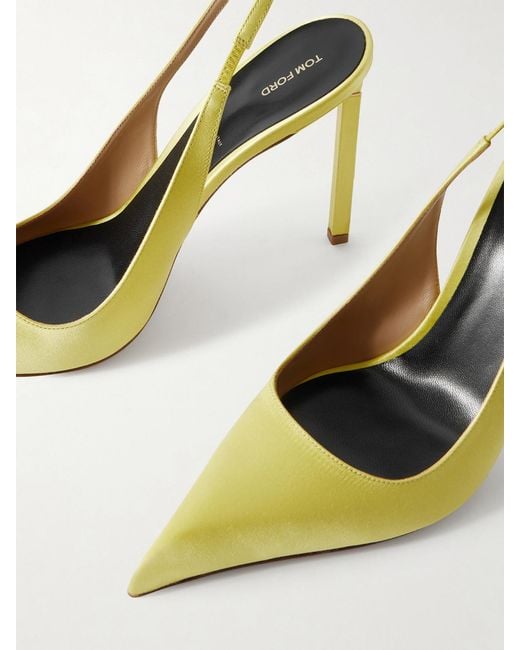Tom Ford Metallic Satin Slingback Pumps
