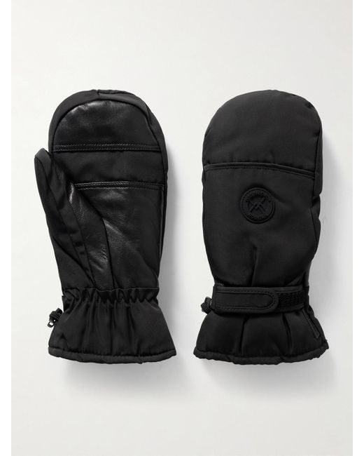 Moufles De Ski En Tissu Technique Rembourré À Finitions En Cuir Et À Appliqués Yves Salomon en coloris Black