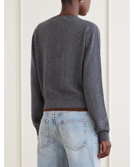Marni Gray Layered Cashmere Cardigan
