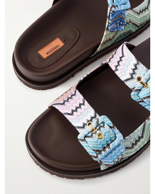 Missoni Orange Clea Striped Woven Sandals