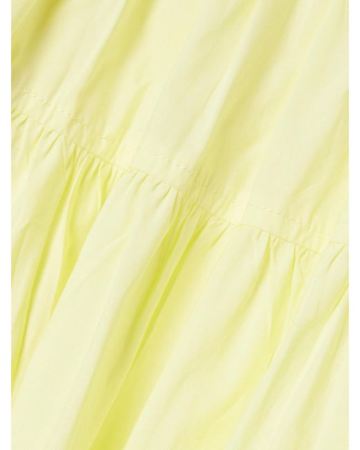 Ulla Johnson Yellow Angeline Midirock Aus Vorgewaschener Baumwollpopeline Mit Raffungen Zum Binden