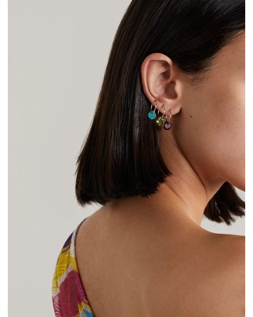BY PARIAH Natural Net Sustain Birthstone 14-Karat Recycled-Stone Single Hoop Earring