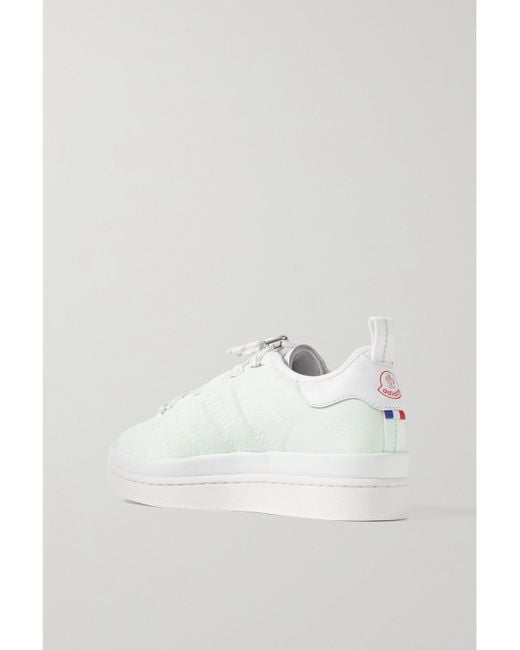 Moncler Genius White Adidas Originals Campus Leather-Trimmed Ripstop Sneakers