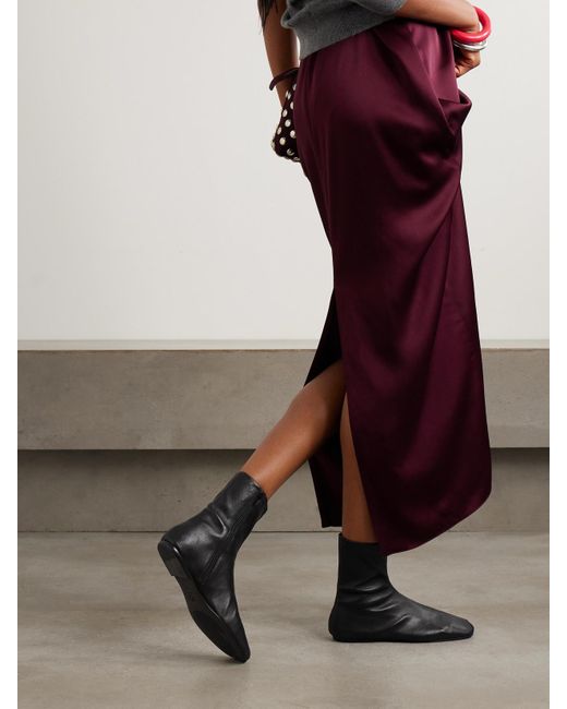 Dries Van Noten Black Leather Ankle Boots