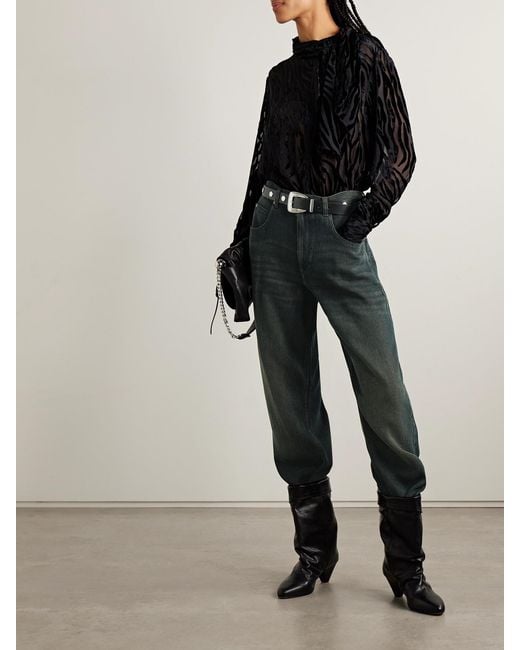 Isabel Marant Blue Jenny High-Rise Straight-Leg Jeans