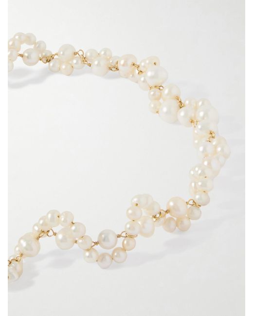 Completedworks Natural Perlenkette Mit Details Aus-Vermeil
