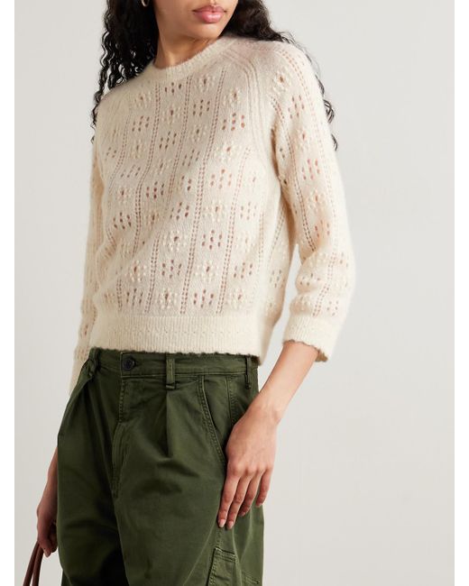 Doen Natural Emiliana Pointelle-Knit Alpaca-Blend Sweater