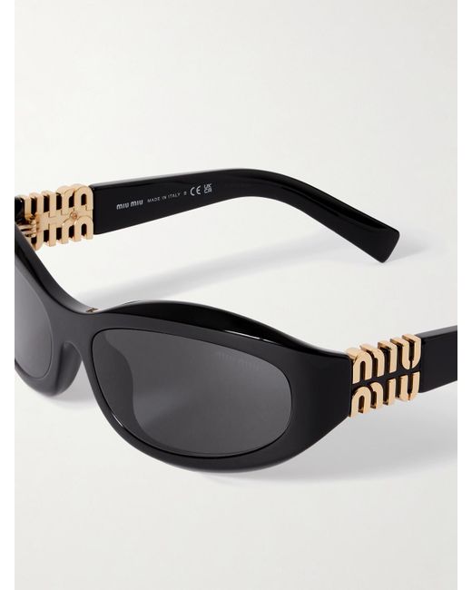 Miu Miu Black Glimpse D-Frame Acetate Sunglasses