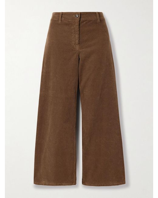 Nili Lotan Brown Megan Cotton-Blend Corduroy Wide-Leg Pants