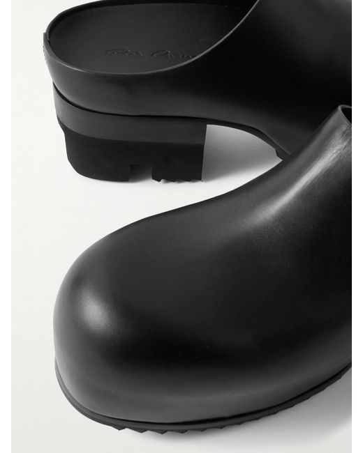 Rick Owens Black Ballast Leather Mules