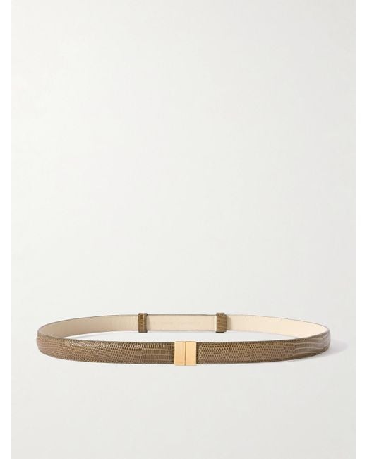 Totême  Natural Gürtel Aus Leder Mit Schlangeneffekt