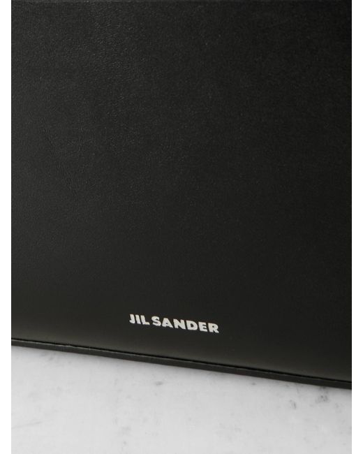 Jil Sander Black Dune Leather Shoulder Bag