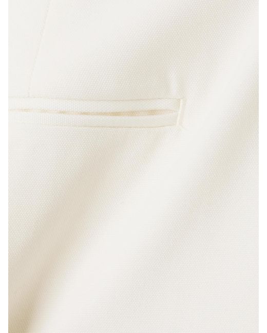 Alexander McQueen White Wool-Canvas Tapered Pants