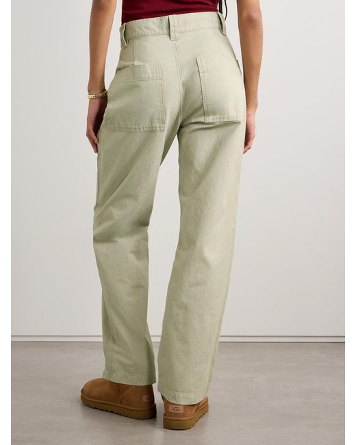 Isabel Marant White Kanna Pleated Cotton-Canvas Straight-Leg Cargo Pants