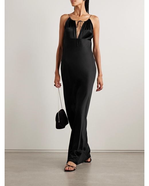 Nili Lotan Black Ardelle Robe Aus Seiden-Charmeuse