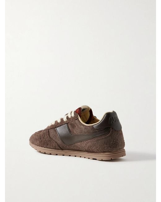 Autry Brown Windspin Sneakers Aus Gebürstetem Veloursleder Mit Lederbesätzen
