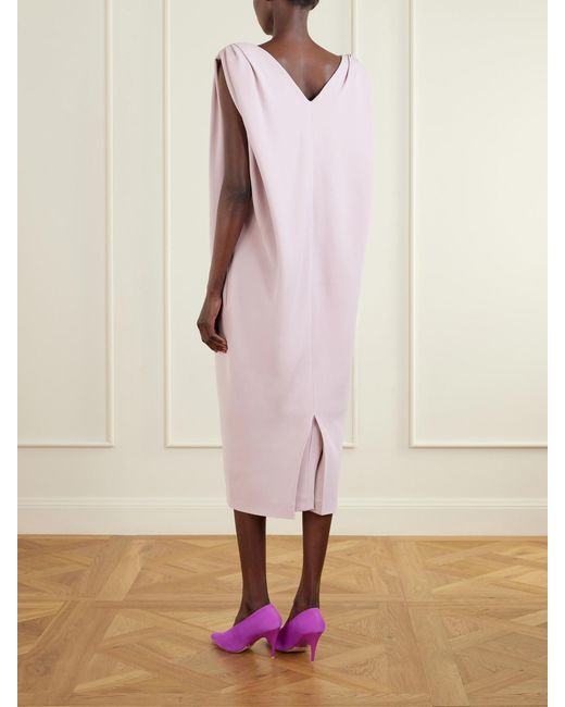 Balenciaga Pink Sack Silk And Wool-Blend Cady Midi Dress