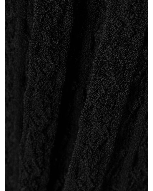 Alaïa Black Open-Knit Turtleneck Jumpsuit