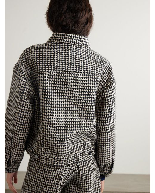 FRAME Gray Jacke Aus Tweed Mit Hahnentrittmuster