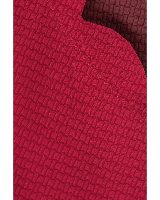 Marysia Swim Red North Reversible Scalloped Seersucker Bikini Briefs
