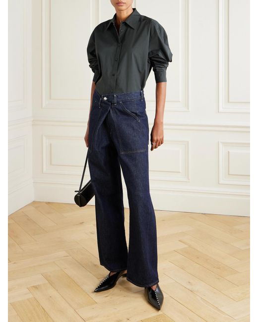 Totême  Gray Garderob Organic Cotton-Poplin Shirt
