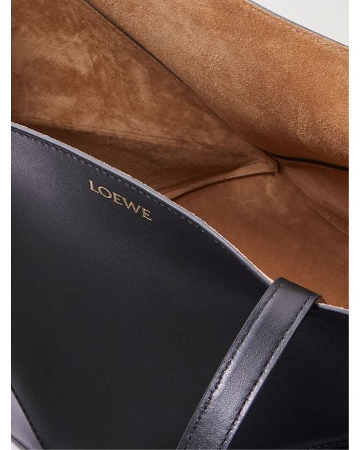 Loewe Black Puzzle Fold Convertible Medium Leather Tote