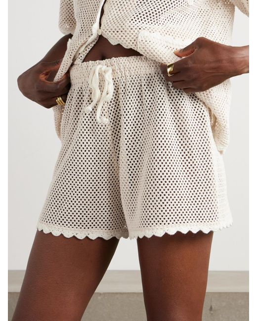 Sea Natural Sally Shorts Aus Gehäkelter Baumwolle