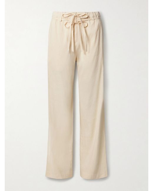 Proenza Schouler Natural Magnus Belted Linen-Blend Wide-Leg Pants