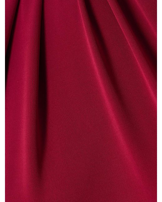 Courreges Red Cutout One-Sleeve Crepe-Jersey Midi Dress