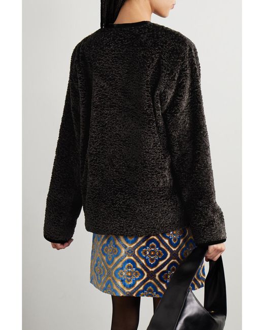 Bode Black Fitchberg Faux Shearling Jacket