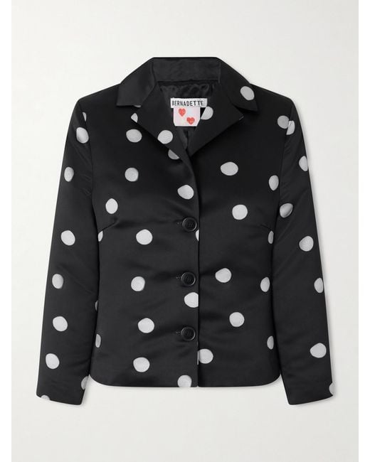 BERNADETTE Black Elle Polka Dot Duchesse-Satin Jacket