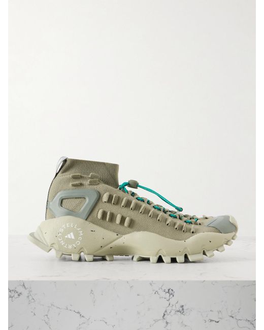 Adidas By Stella McCartney Green Seeulater 2 Rubber-Trimmed Stretch-Mesh Sneakers