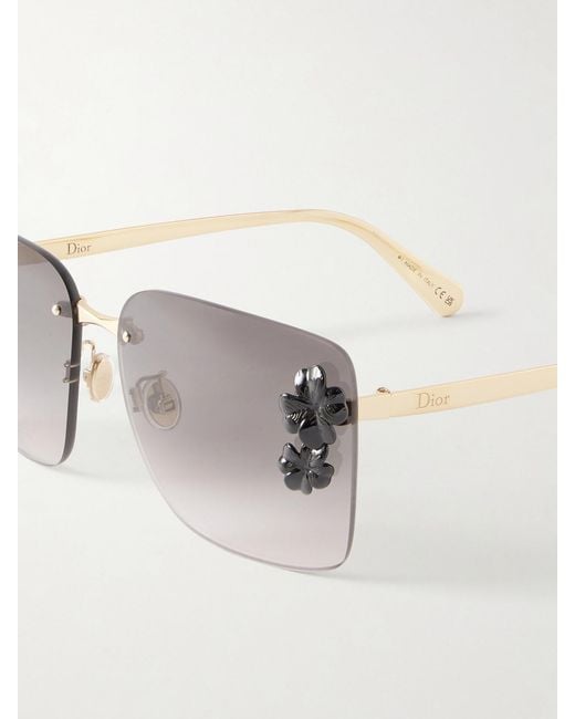 Dior Metallic Dior Clover S2U Square-Frame-Tone Sunglasses