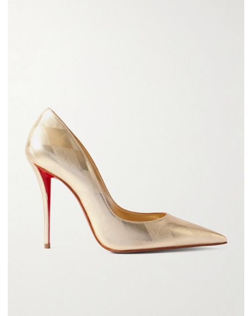 Christian Louboutin Natural Miss Z 100 Argyl Metallic Leather Pumps