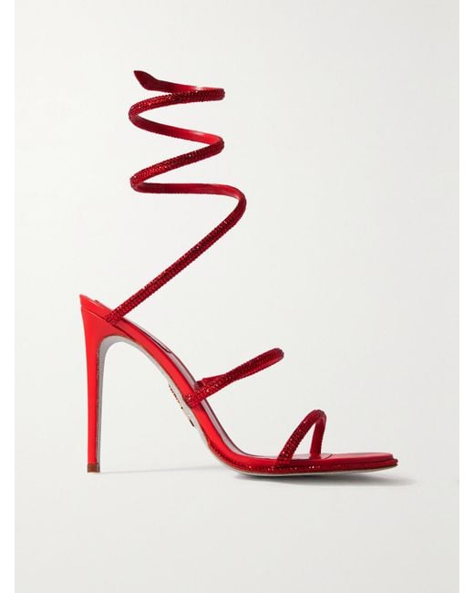 Rene Caovilla Red Crystal-embellished Cleo Sandals 105