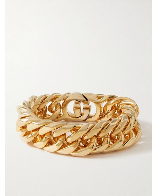 Gucci Metallic Interlocking Goldfarbenes Armband