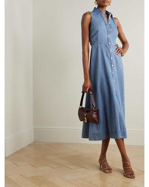 fuller denim midi dress Fuller denim midi dress in blue - Veronica Beard