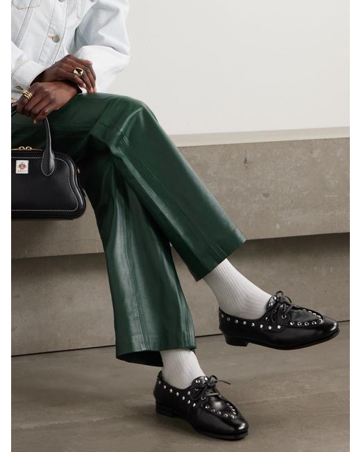 Bally Black Pathy Studded Leather Loafers