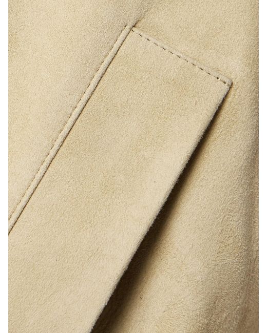 Khaite Natural Spence Suede Bomber Jacket