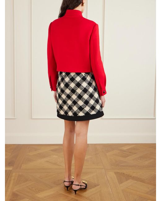 Valentino Garavani Red Embellished Wool And Silk-Blend Drill Jacket